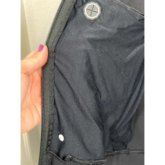 Mens Lululemon Full Zip Black Jacket White Plaid Long Sleeve Size L Athletic Gym - Picture 9 of 14